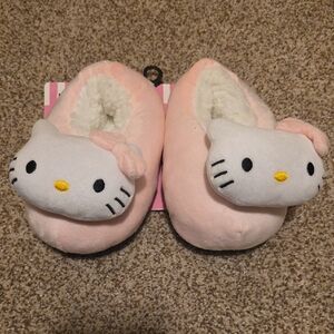 Hello Kitty Pink and Black Plush Slippers